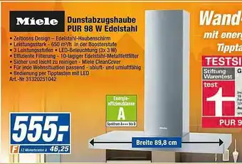 expert Techno Land Miele Dunstabzugshaube Pur98w Edelstahl Angebot