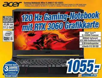 expert Techno Land Acer Gaming-notebook Nitro 5 An517-52-555t Angebot