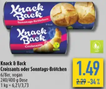 diska Knack & Back Croissants oder Sonntags-Brötchen 240/400 g Dose Angebot