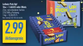 diska Leibniz Pick Up! 10er + 1 GRATIS oder Minis 233/308 g Packung Angebot