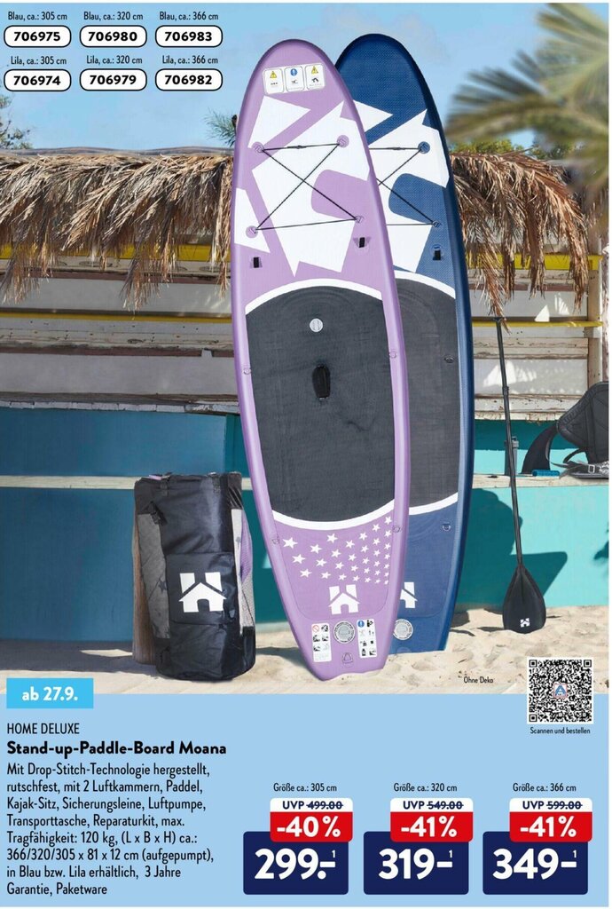 Home Deluxe Stand Up Paddle Board Moana Angebot bei Aldi Süd