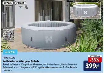 Aldi Süd Home Deluxe Aufblasbarer Whirlpool Splash Angebot