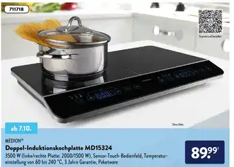 Aldi Süd Medion Doppel Induktionskochplatte MD15324 Angebot