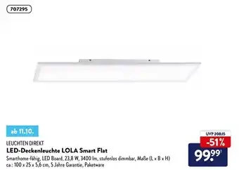 Aldi Nord Leuchten Direkt LED Deckenleuchte Lola Smart Flat Angebot