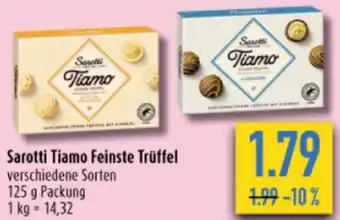 diska Sarotti Tiamo Feinste Trüffel 125 g Packung Angebot