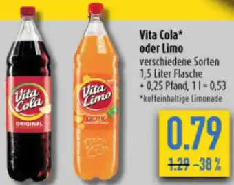 diska Vita Cola oder Limo 1,5 Liter Flasche Angebot