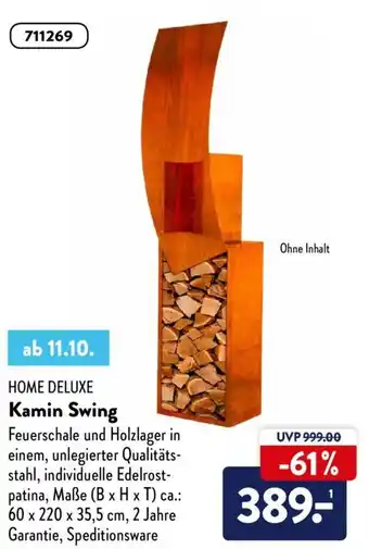 Aldi Nord Home Deluxe Kamin Swing Angebot