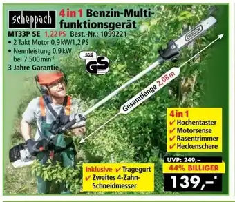 Norma24 Scheppach 4in1 Benzin Multifunktionsgerät Angebot