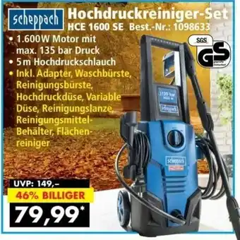 Norma24 Scheppach Hochdruckreiniger Set HCE 1600 SE Angebot