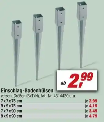 toom Baumarkt Einschlag Bodenhülsen Angebot