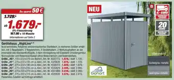 toom Baumarkt Gerätehaus HighLine Angebot