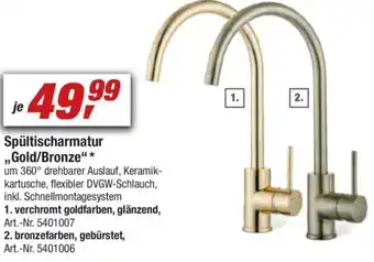 toom Baumarkt Spültischarmatur Gold/Bronze Angebot