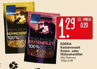 WEZ Edeka Katzensnack Enten oder Hühnchenfilet 50g Angebot