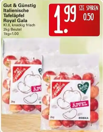 WEZ Gut & Günstig Italienische Tafeläpfel Royal Gala 2kg Beutel Angebot