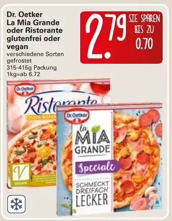 WEZ Dr. Oetker La Mia Grande oder Ristorante Glutenfrei oder Vegan 315-415g Angebot