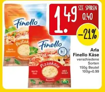 WEZ Arla Finello Käse 150g Beutel Angebot