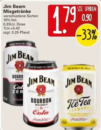 WEZ Jim Beam Mixgetränke 0,33L Angebot