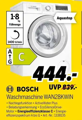 MEDIMAX Bosch Waschmaschine WAN28KWIN Angebot