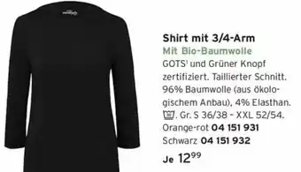 Tchibo Shirt mit 3/4 Arm Angebot