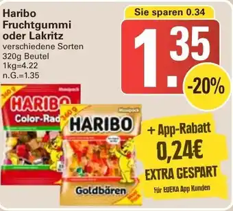 WEZ Haribo Fruchtgummi oder Lakritz 320g Beutel Angebot