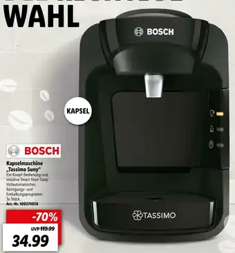 Lidl Bosch kapselmaschine „tassimo suny“ Angebot