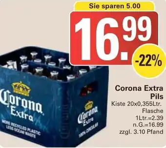 WEZ Corona Extra Pils Kiste 20x0,355Ltr. Flasche Angebot