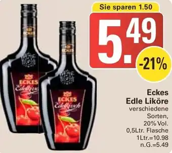 WEZ Eckes Edle Liköre 0,5Ltr. Flasche Angebot