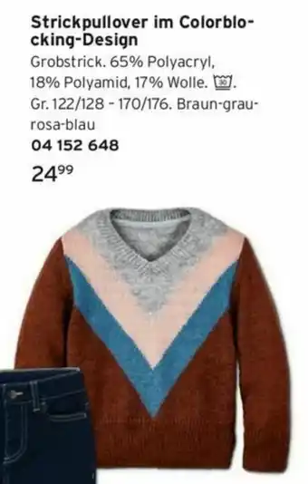 Tchibo Strickpullover im Colorblocking Design Angebot