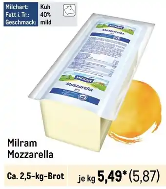 METRO Milram Mozzarella Ca. 2,5 kg Brot Angebot