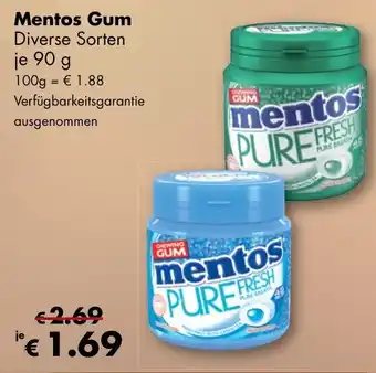 Travel Free Mentos Gum 90g Angebot