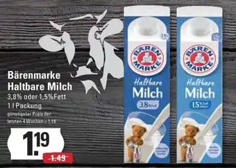 Meyer's Frischemarkt Bärenmarke Haltbare Milch 3,8% oder 1,5%Fett 1L Angebot