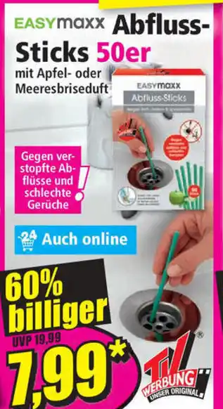 Norma Easymaxx Abfluss Sticks 50er Angebot