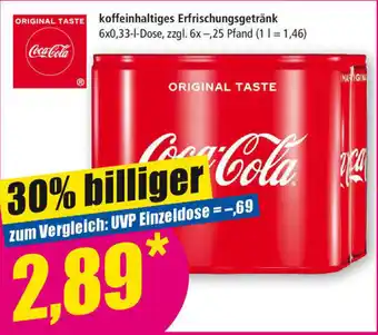 Norma Coca Cola koffeinhaltiges Erfrischungsgetränk 6x0,33L Angebot