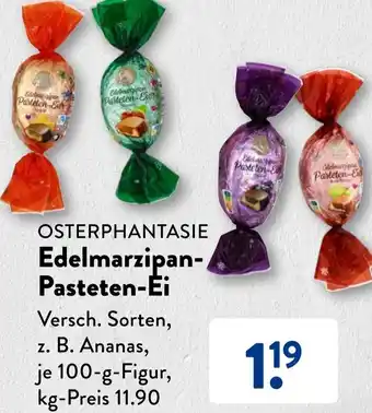 Aldi Süd OSTERPHANTASIE Edelmarzipan-Pasteten-Ei 100 g Angebot