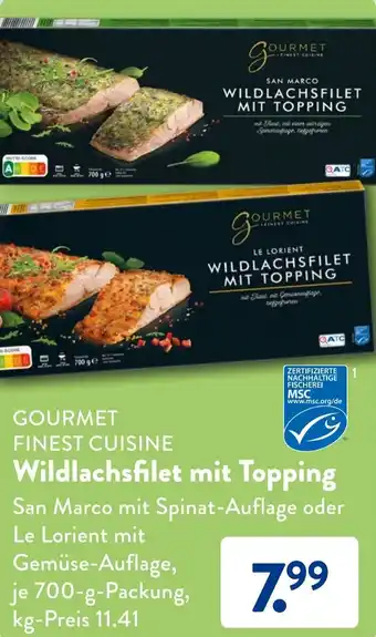 Aldi Süd GOURMET FINEST CUISINE Wildlachsfilet mit Topping 700 g Packung Angebot