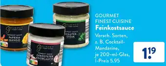 Aldi Süd GOURMET FINEST CUISINE Feinkostsauce 200 ml Glas Angebot