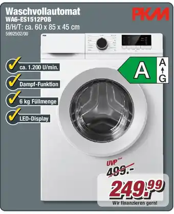 Poco PKM Waschvollautomat WA6-ES1512POB Angebot