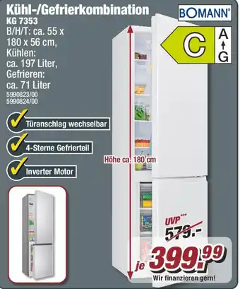 Poco BOMANN Kühl-/Gefrierkombination KG 7353 Angebot