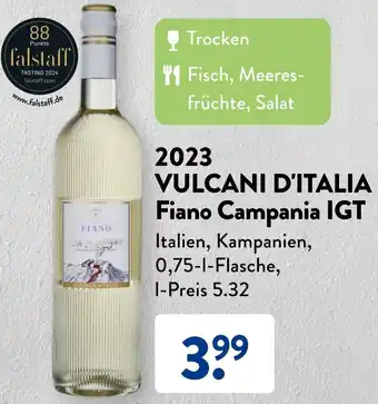 Aldi Süd 2023 VULCANI D'ITALIA Fiano Campania IGT 0,75 L Flasche Angebot