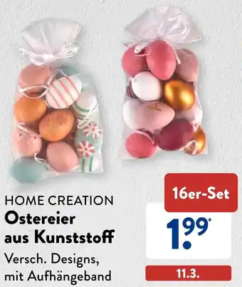 Aldi Süd HOME CREATION Ostereier aus Kunststoff 16er-Set Angebot