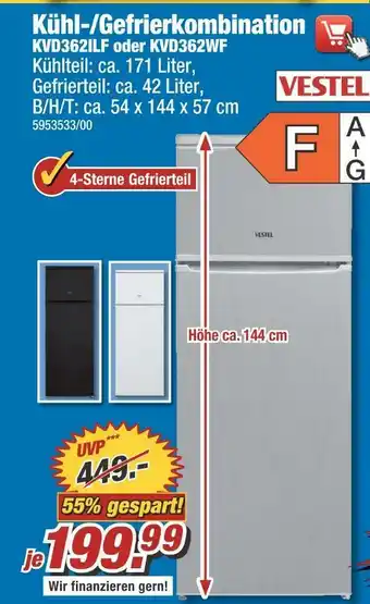 Poco Kühl-/gefrierkombination kvd362ilf oder kvd362wf Angebot