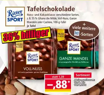 Norma Ritter Sport Tafelschokolade Angebot