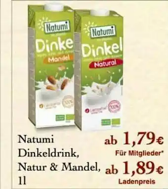 LPG Biomarkt Natumi Dinkeldrink Natur & Mandel Angebot