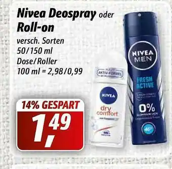 Simmel Nivea Deospray Oder Roll-on Angebot