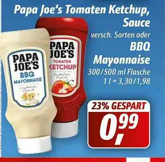 Simmel Papa Joe's Tomaten Ketchup, Sauce, Bbq Mayonnaise Angebot