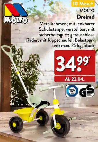 Aldi Nord MOLTO Dreirad Angebot