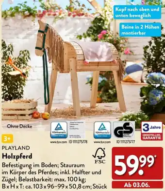 Aldi Nord PLAYLAND Holzpferd Angebot