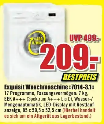 B1 Discount Baumarkt Exquisit Waschmaschine 7014-3.1 Angebot