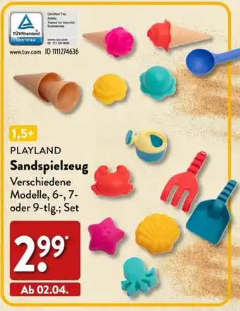 Aldi Nord PLAYLAND Sandspielzeug Angebot