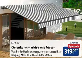 Aldi Nord KENSHO Gelenkarmmarkise mit Motor Angebot